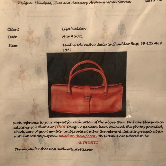 💥SOLD💥🌺Authentic Fendi Baguette Handbag in Red Leather🌺 - Picture 17 of 17